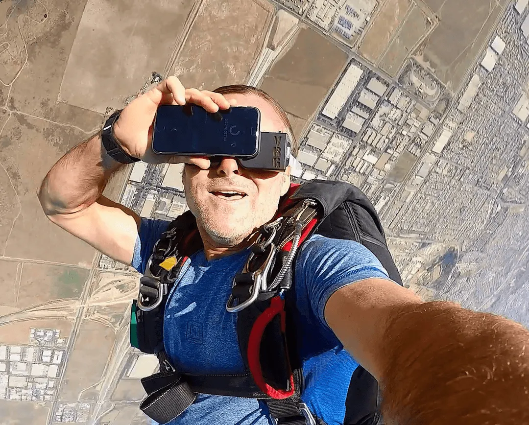Skydiving with DizzyDoctor goggles